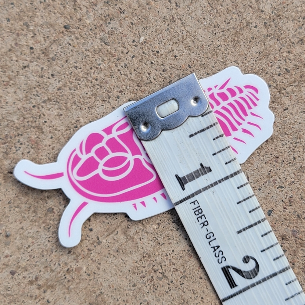 Trilobite Sticker | Neon Pink Fossil Sticker | Small - Picture 6 of 6